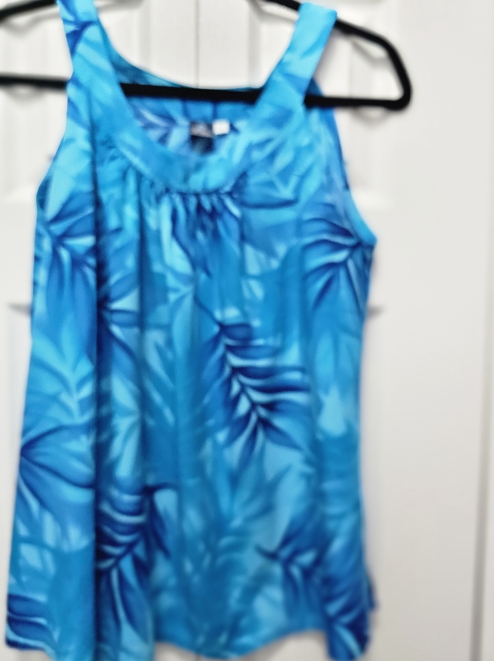 Hibiscus Collection Hawaiian Blue Tropical Blouse